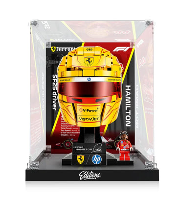 Premium LED Display Case for LEGO® 43022 Ferrari Lewis Hamilton Helmet | Museum-Grade Acrylic Box | Dust-Proof & UV Protection