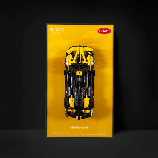 Cadre d'affichage mural premium compatible avec le LEGO® Technic™ Bugatti Bolide 42151