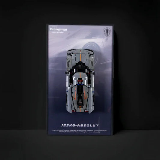 Cadre d'affichage mural premium compatible avec l'hypercar grise LEGO® Technic™ Koenigsegg Jesko Absolut 42173