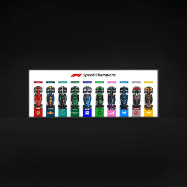 Cadre de présentation mural premium compatible avec la série F1 LEGO® Speed Champions (échelle 1:32)