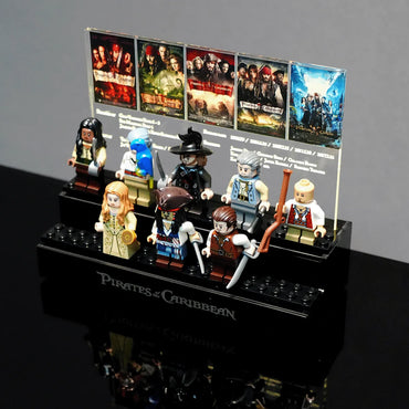 LED Minifigure Display Stand for LEGO® 10365 Pirates of the Caribbean | Light-Up Movie Poster Backdrop | Battery Powered Acrylic Case