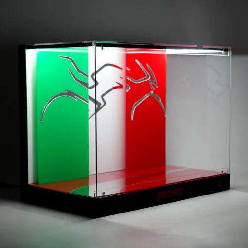 Premium LED Display Case for LEGO® 42202 Ducati Panigale V4 | M-Size Stackable Case with Conductive Power Tabs | Italian Edition
