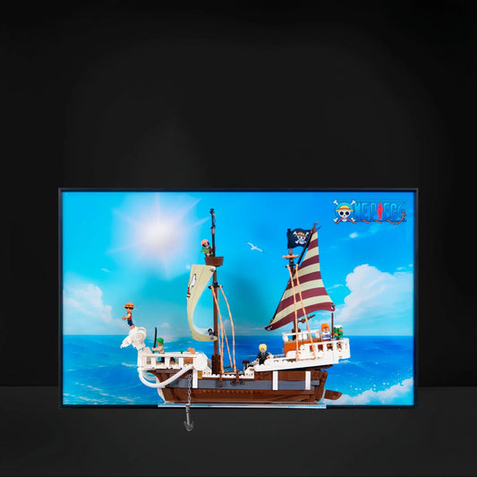 Cadre d'exposition mural haut de gamme compatible avec LEGO® One Piece Going Merry 75639