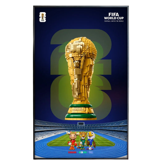 Support mural haut de gamme pour trophée officiel de la Coupe du Monde de la FIFA™ LEGO® 43020, cadre ouvert anti-reflet