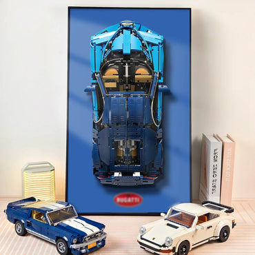 Cadre de présentation mural premium compatible avec LEGO® Technic™ Bugatti Chiron 42083