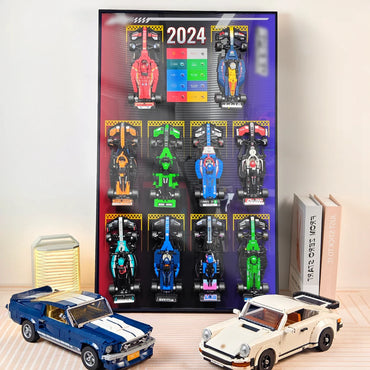 Cadre mural de présentation premium compatible avec la collection LEGO® Speed Champions F1® 10-en-1