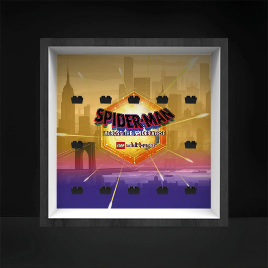 Cadre d'affichage mural en bois Premium compatible avec les figurines LEGO® Marvel Spider-Man: Across the Spider-Verse 71050