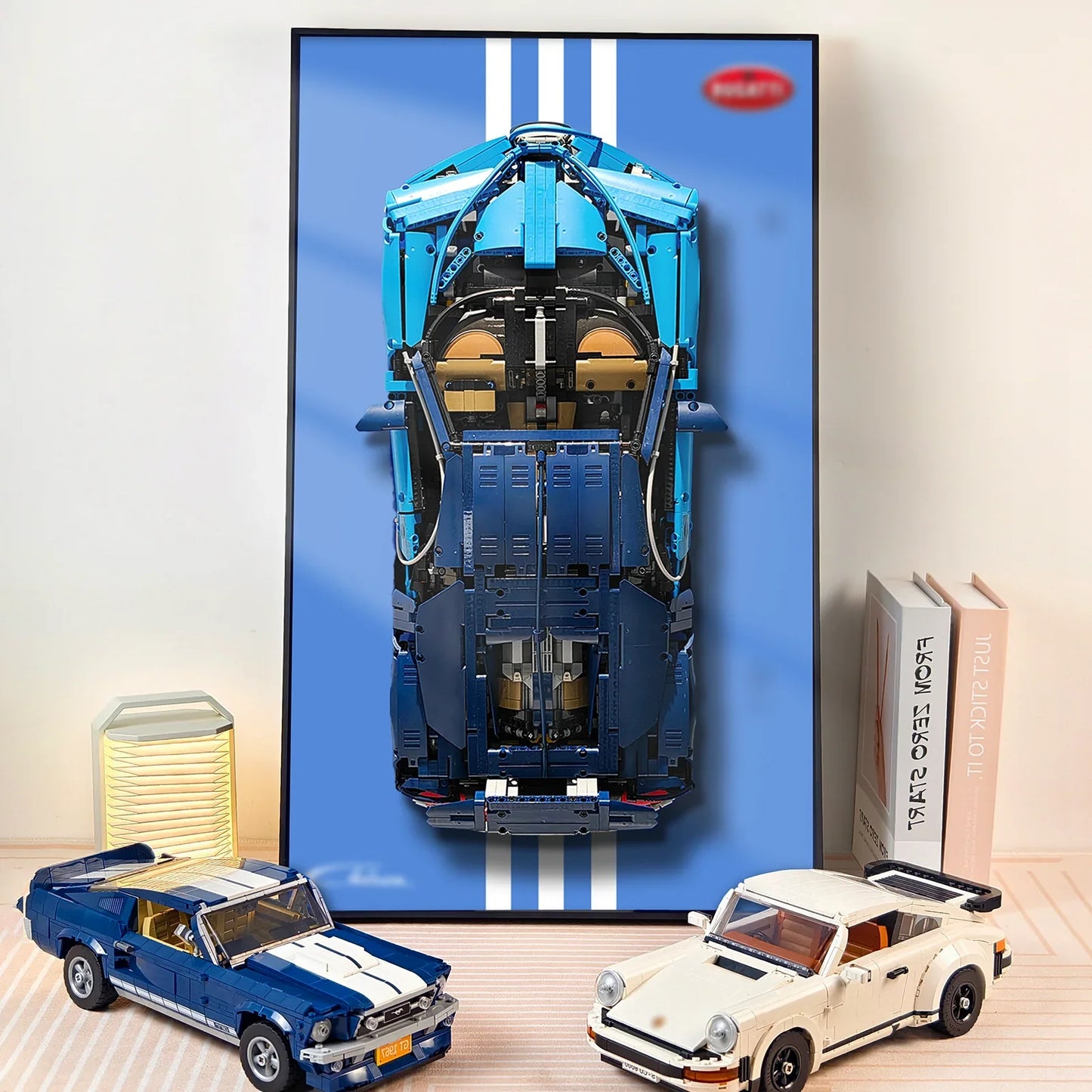 Cadre de présentation mural premium compatible avec LEGO® Technic™ Bugatti Chiron 42083