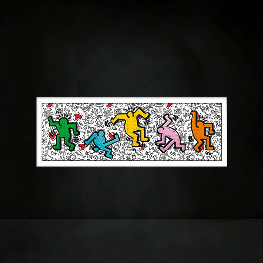 Cadre d'affichage mural premium compatible avec l'ensemble LEGO® Art Keith Haring – Dancing Figures 31216