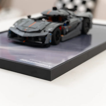 Cadre d'affichage mural premium compatible avec l'hypercar grise LEGO® Technic™ Koenigsegg Jesko Absolut 42173