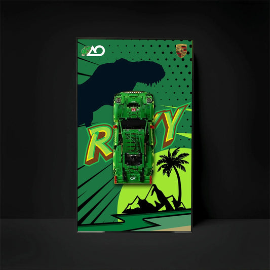 Cadre d'affichage mural premium compatible avec la voiture de course LEGO® Technic™ Porsche 911 GT3 R REXY AO 42224