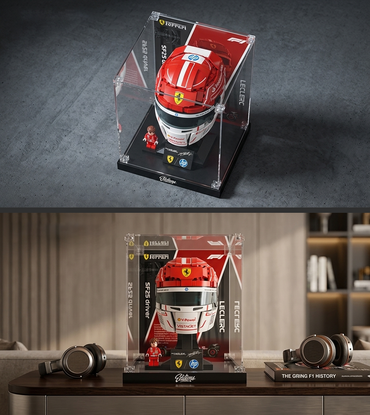 Premium Display Case for LEGO® 43014 Charles Leclerc Ferrari Helmet | Museum-Grade Acrylic Box | Dust-Proof & UV Protection