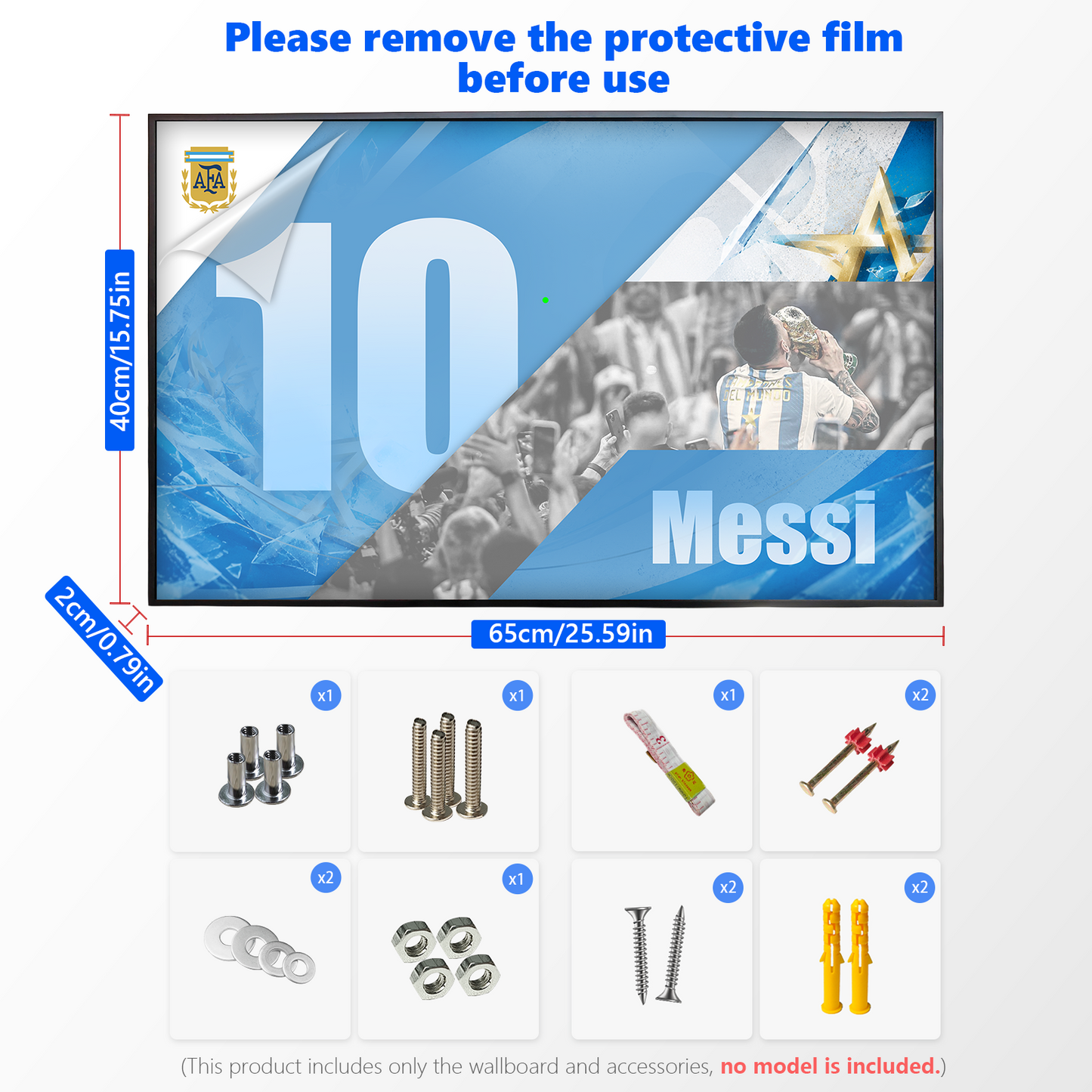 Premium Wall Display Frame for LEGO® #43018 Lionel Messi |Argentina Stadium Exhibit Board | Anti-Glare Open Frame Wall Art