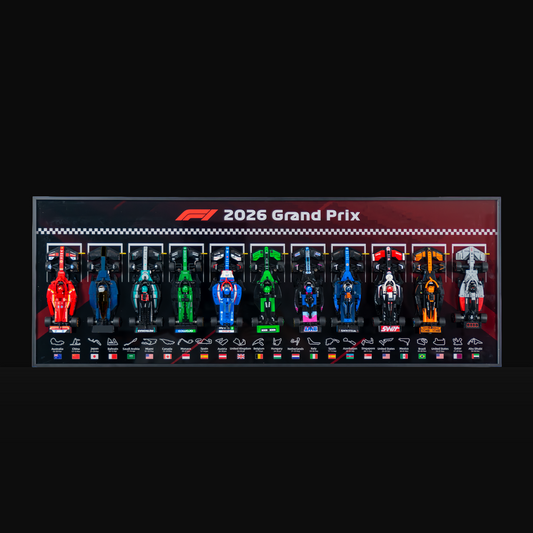 Premium Wall Display Frame for F1 Models, Compatible with LEGO Speed Champions 2026 Series, Panoramic 110cm Aluminum Frame for Full Grid Showcase