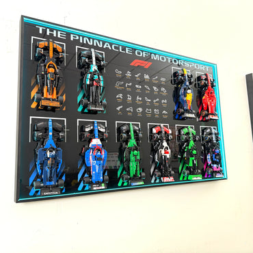 Cadre d'affichage mural premium compatible avec la collection LEGO® Speed Champions 10-en-1 F1®