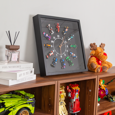 Premium Wall Display Frame Compatible with LEGO® Minifigures Series 26 F1® Collectible Race Cars 71049