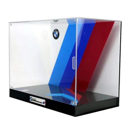 Premium M-Size Display Case for LEGO® 42130 BMW M 1000 RR | 3-Layer 3D Acrylic Backdrop | No-Assembly Magnetic Case