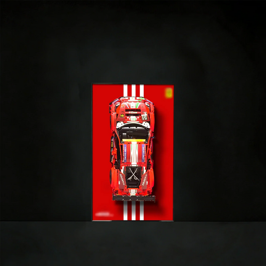 Cadre de présentation mural premium compatible avec LEGO® Technic™ Ferrari 488 GTE 42125
