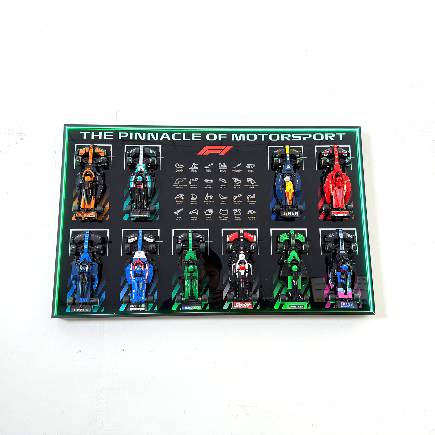Premium Wall Display Frame Compatible with LEGO® Speed Champions 10-in-1 F1® Collection