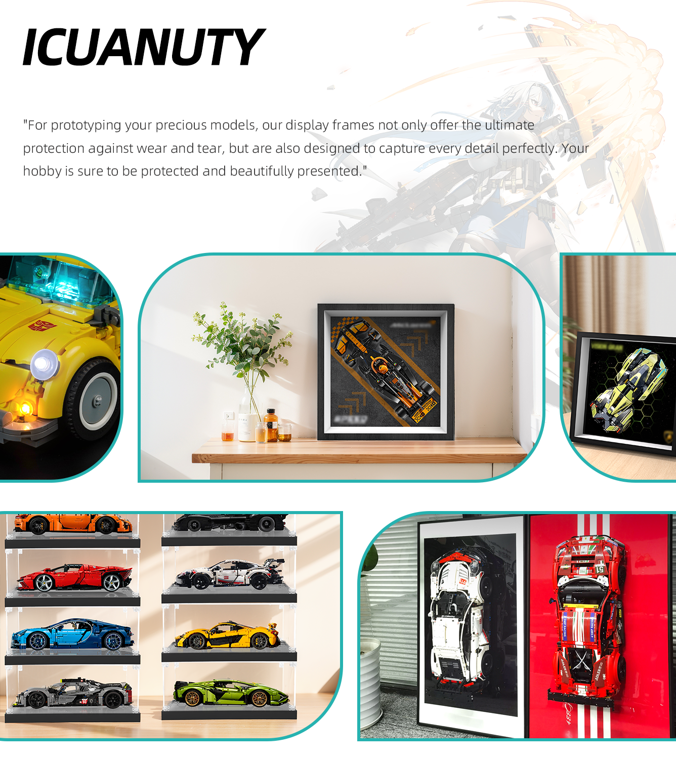 Premium Wall Display Frame Compatible with LEGO® Speed Champions 77251