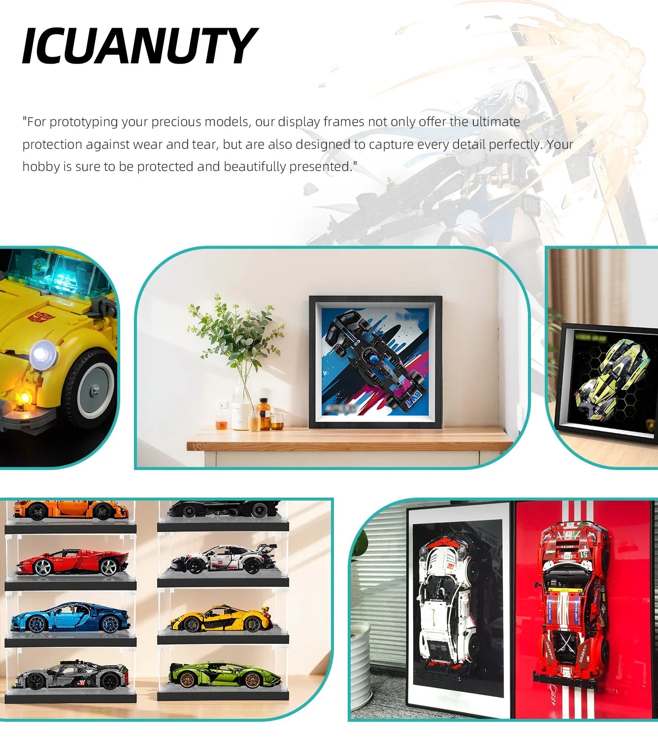 Cadre mural premium compatible avec LEGO® Speed Champions 77248