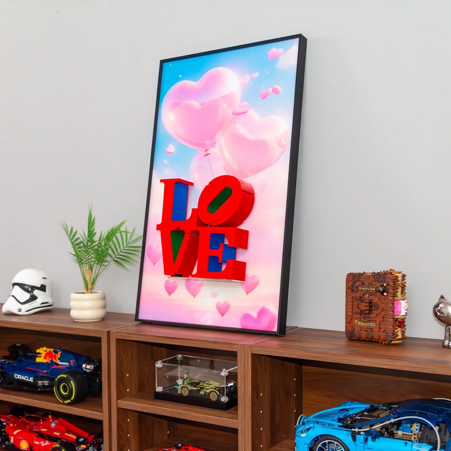 Cadre d'exposition mural Premium compatible avec LEGO® Art LOVE 31214
