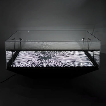 Vitrine d'affichage LED sur pied pour LEGO® 75192 UCS Millennium Falcon | Style table basse | Éclairage saut en hyperespace