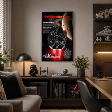 Premium Wall Mount Display Backdrop Board for LEGO Star Wars 75389 The Dark Falcon | 3D Acrylic Floating Showcase Frame Plaque for Rebuild The Galaxy Set