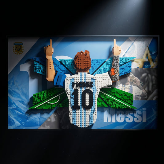 Premium Wall Display Frame for LEGO® #43018 Lionel Messi |Argentina Stadium Exhibit Board | Anti-Glare Open Frame Wall Art