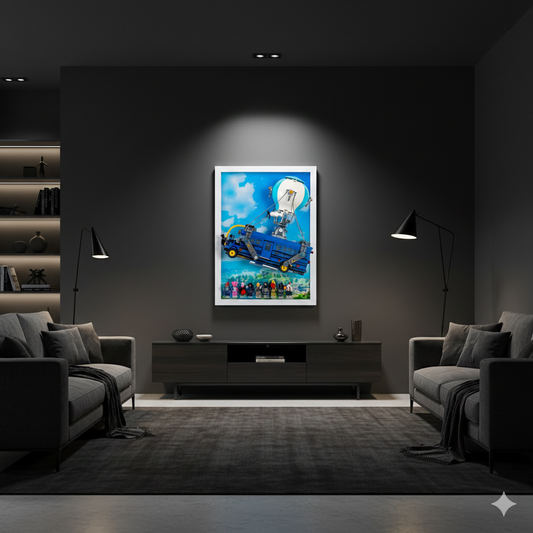 Drop Into Style: The Ultimate LEGO® Fortnite Battle Bus Wall Display