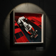 LEGO Formula 1 car in premium acrylic wall display frame with red racing background