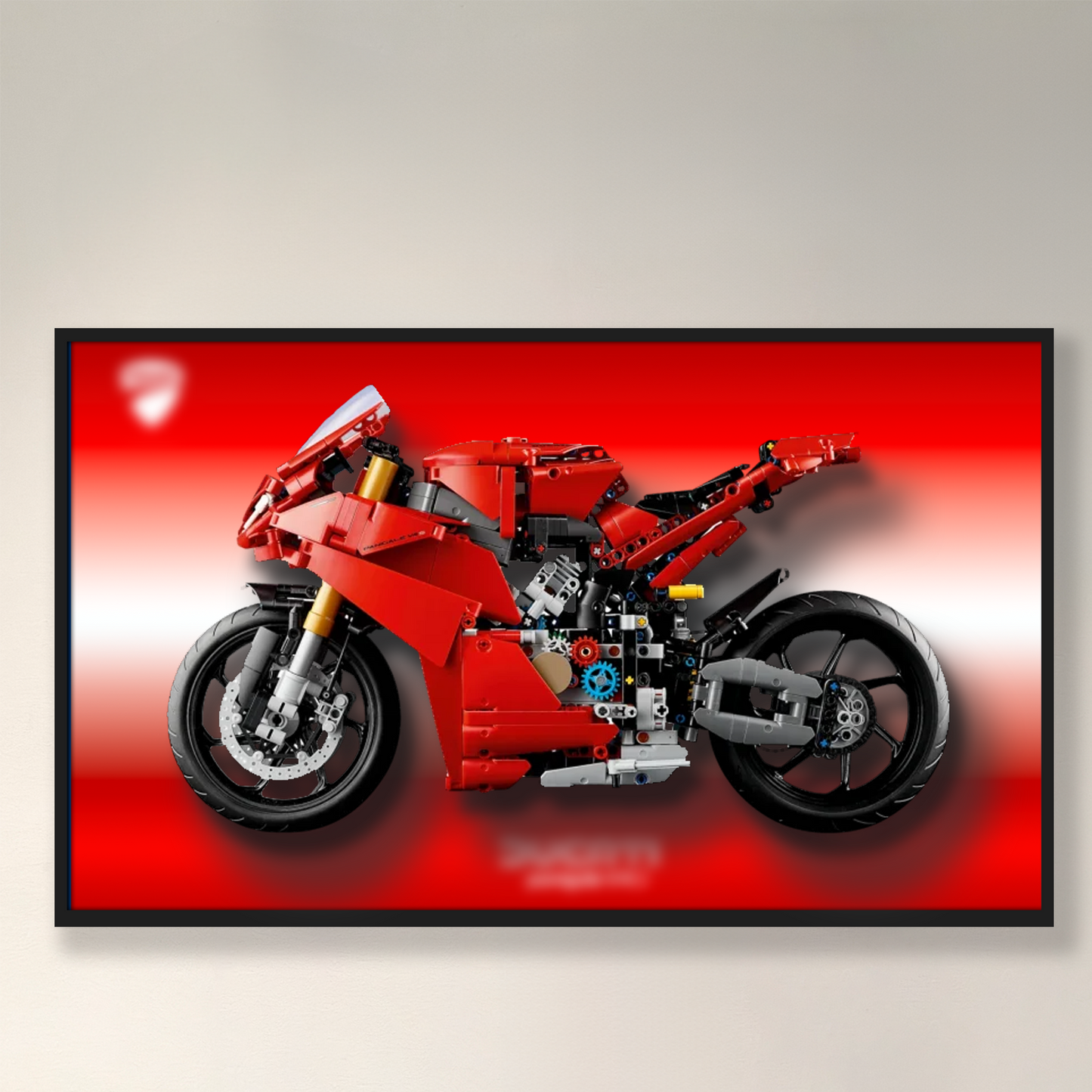 Premium Wall Display Frame Compatible with LEGO® Technic™ Ducati Panigale V4 S 42202