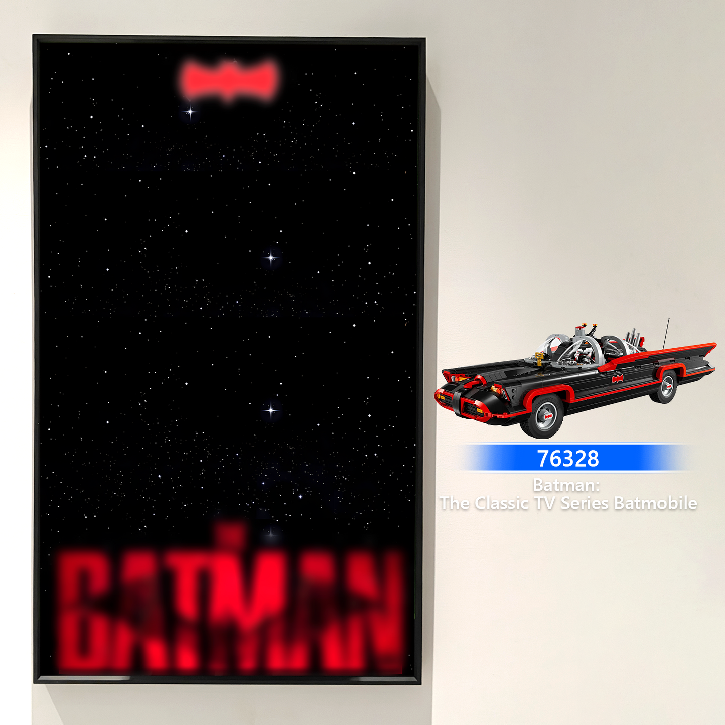 Premium Wall Display Frame Compatible with LEGO® Batman™: The Classic TV Series Batmobile™ 76328