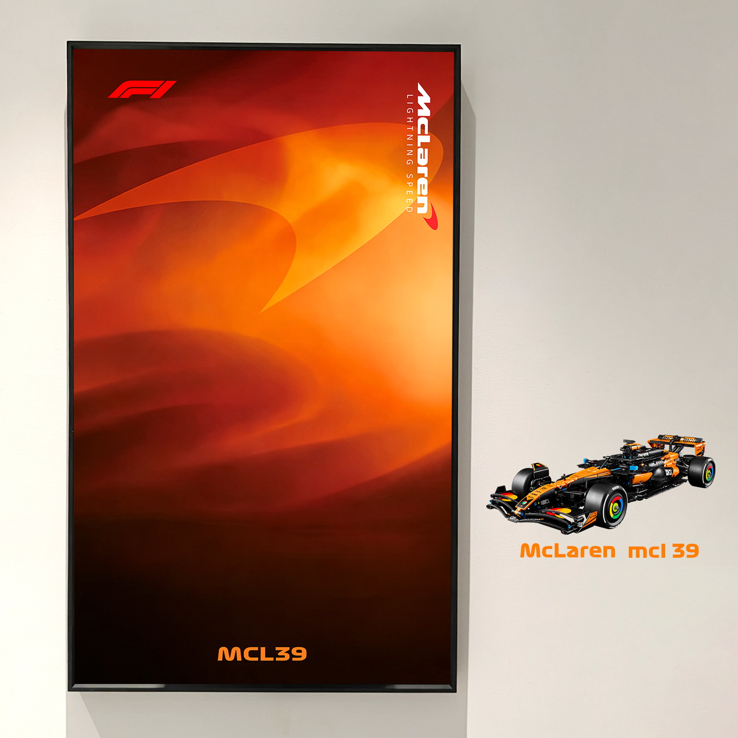 Premium Wall-Mounted Display Frame Compatible with LEGO® Technic™ McLaren MCL39 F1® Car 42228