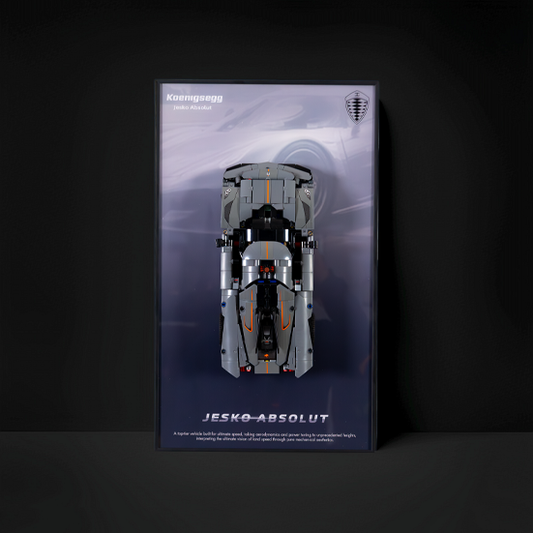 Premium Wall Display Frame Compatible with LEGO® Technic™ Koenigsegg Jesko Absolut Grey Hypercar 42173