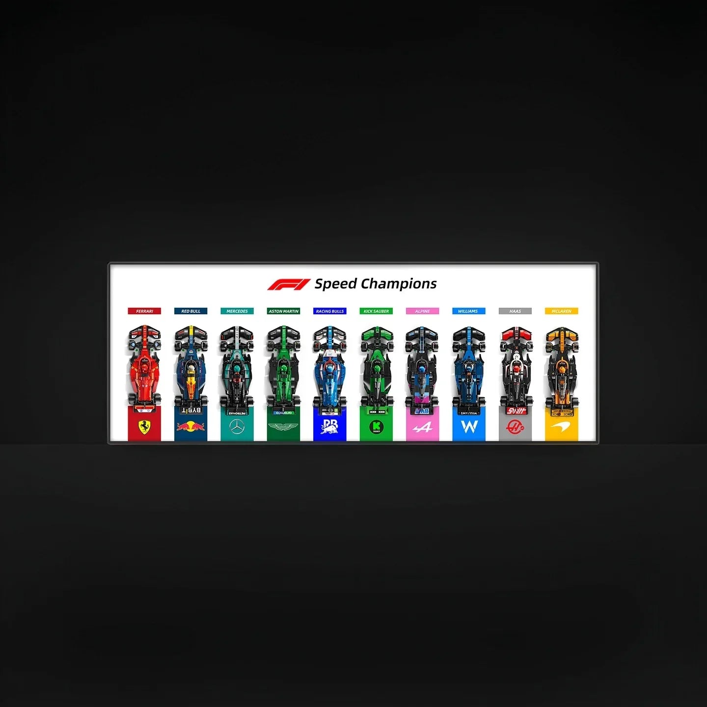 Premium Wall-Mounted Display Frame Compatible with LEGO® Speed Champions F1 Series (1:32 Scale)