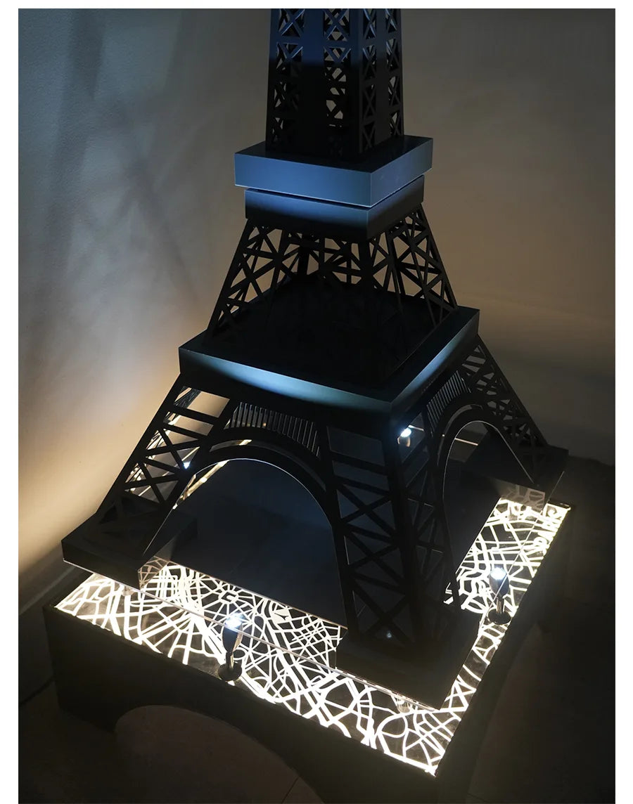 Premium LED Display Base for Eiffel Tower 10307 – 3D Edition, Compatible with LEGO, Acrylic Lighted Stand with Paris Map