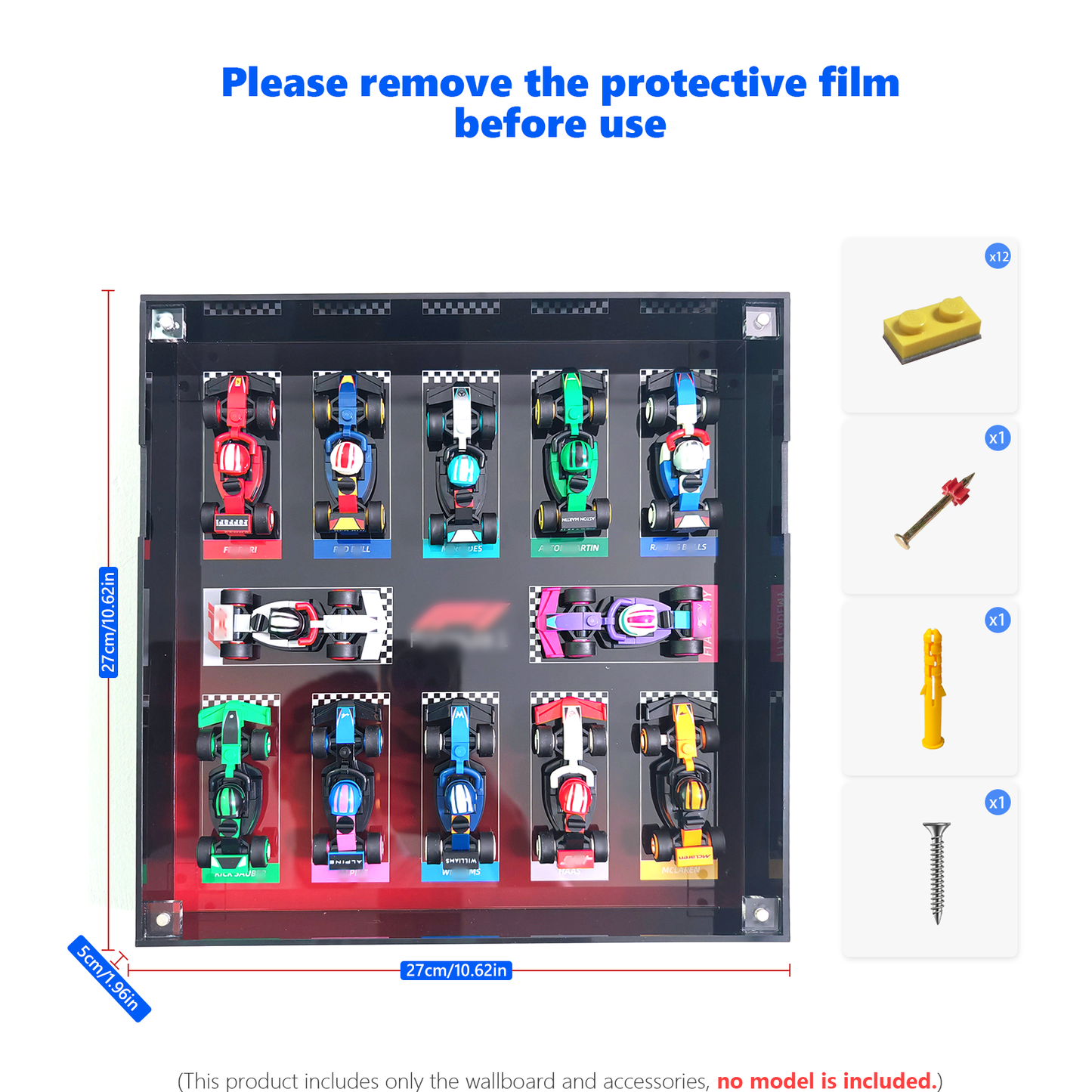 Premium Wall Display Frame Compatible with LEGO® Minifigures F1® Series 71049