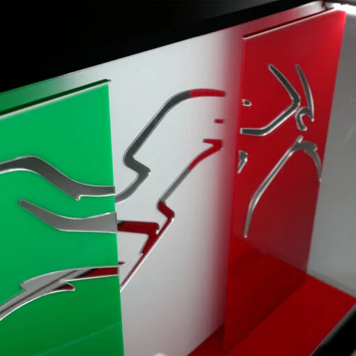Premium LED Display Case for LEGO® 42202 Ducati Panigale V4 | M-Size Stackable Case with Conductive Power Tabs | Italian Edition