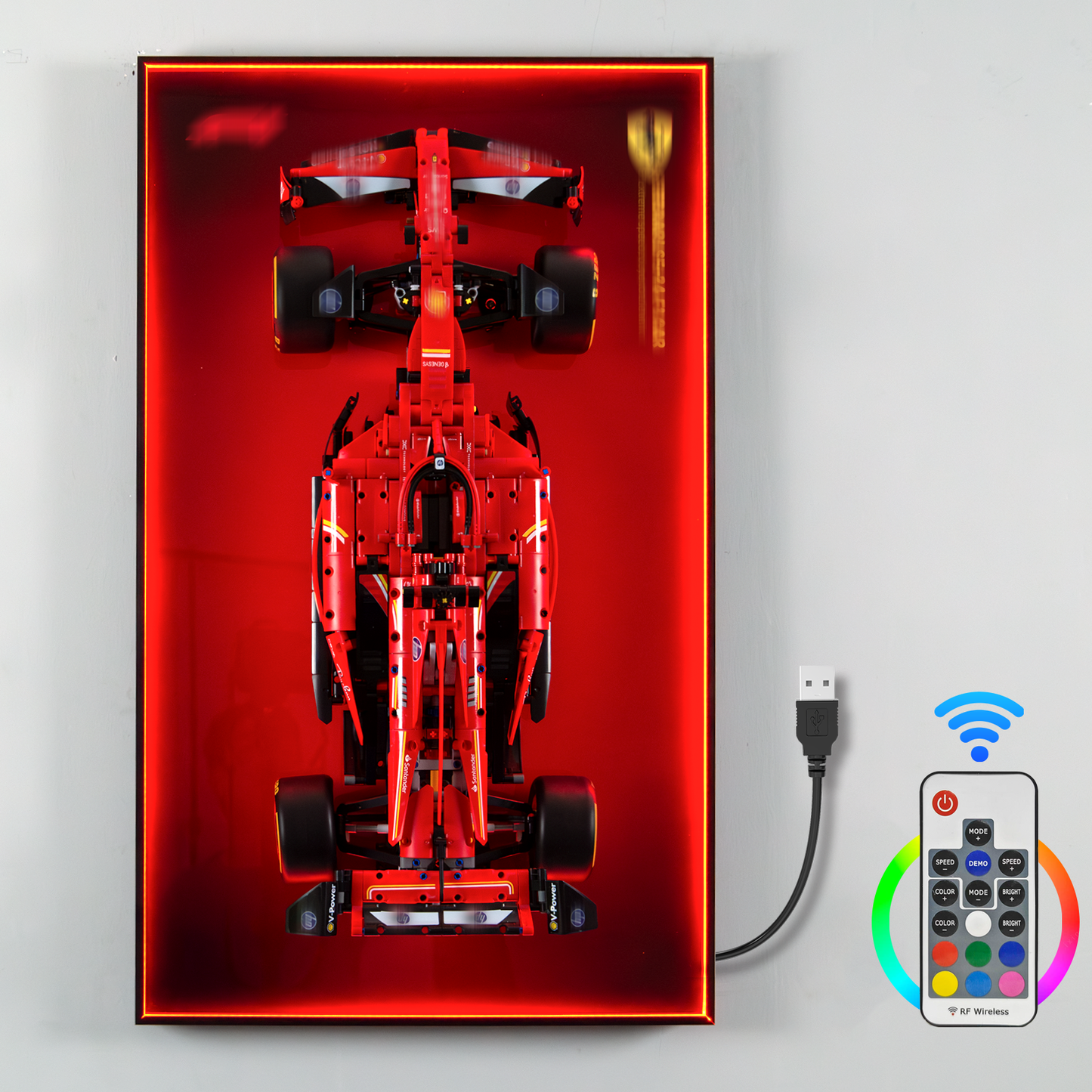 Premium Wall Display Frame Compatible with LEGO® Technic™ Ferrari SF-24 F1 Car 42207