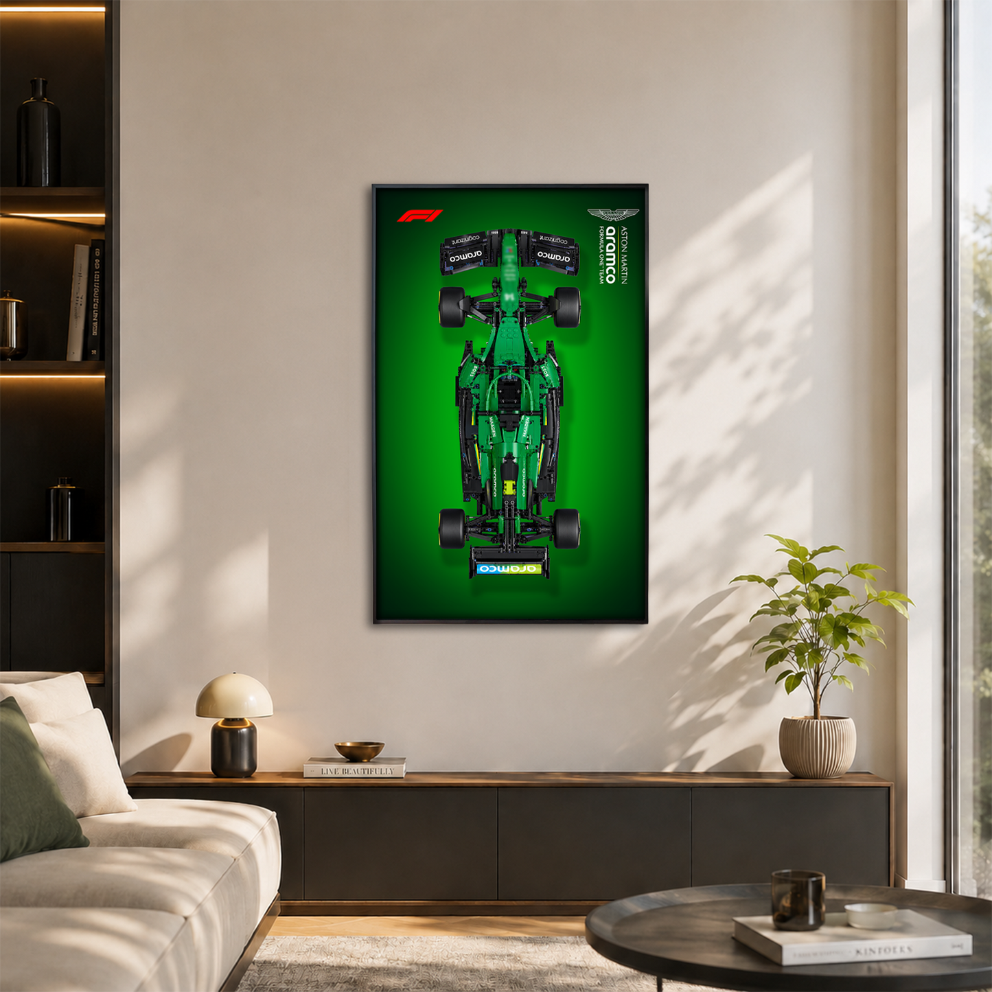 Premium Display Frame for LEGO® Technic™ #42240 Aston Martin F1 | Racing Green Exhibit Board | Anti-Glare Open Mounted Frame