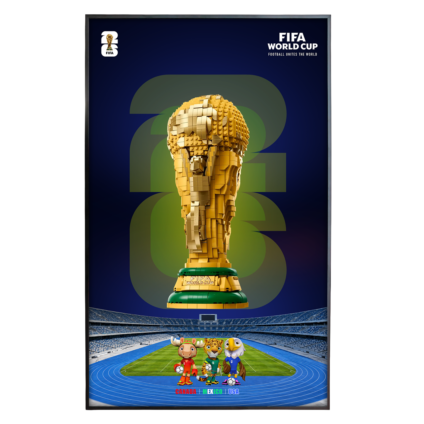 Premium Wall Display Frame for LEGO® 43020 FIFA World Cup™ Official Trophy Anti-Glare Open-Frame Wall Art