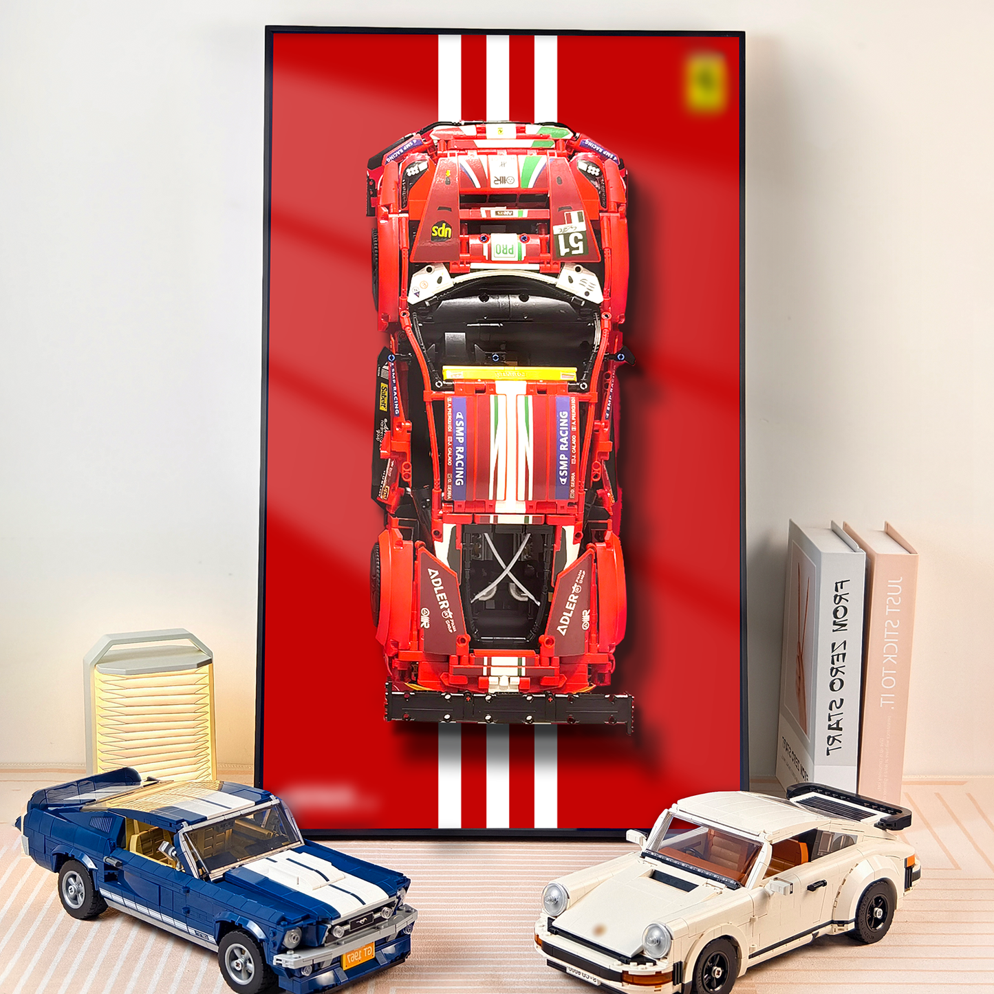 Premium Wall Display Frame Compatible with LEGO® Technic™ Ferrari 488 GTE 42125