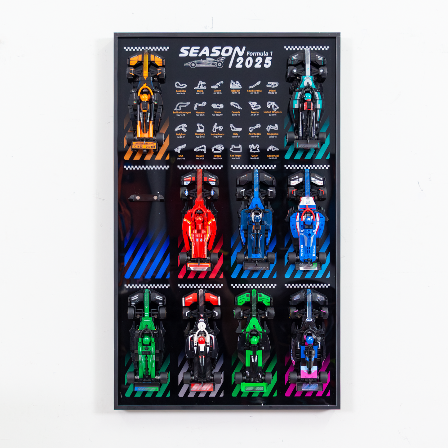 Premium Wall-Mounted Display Frame Compatible with LEGO® Speed Champions Cars (2025)