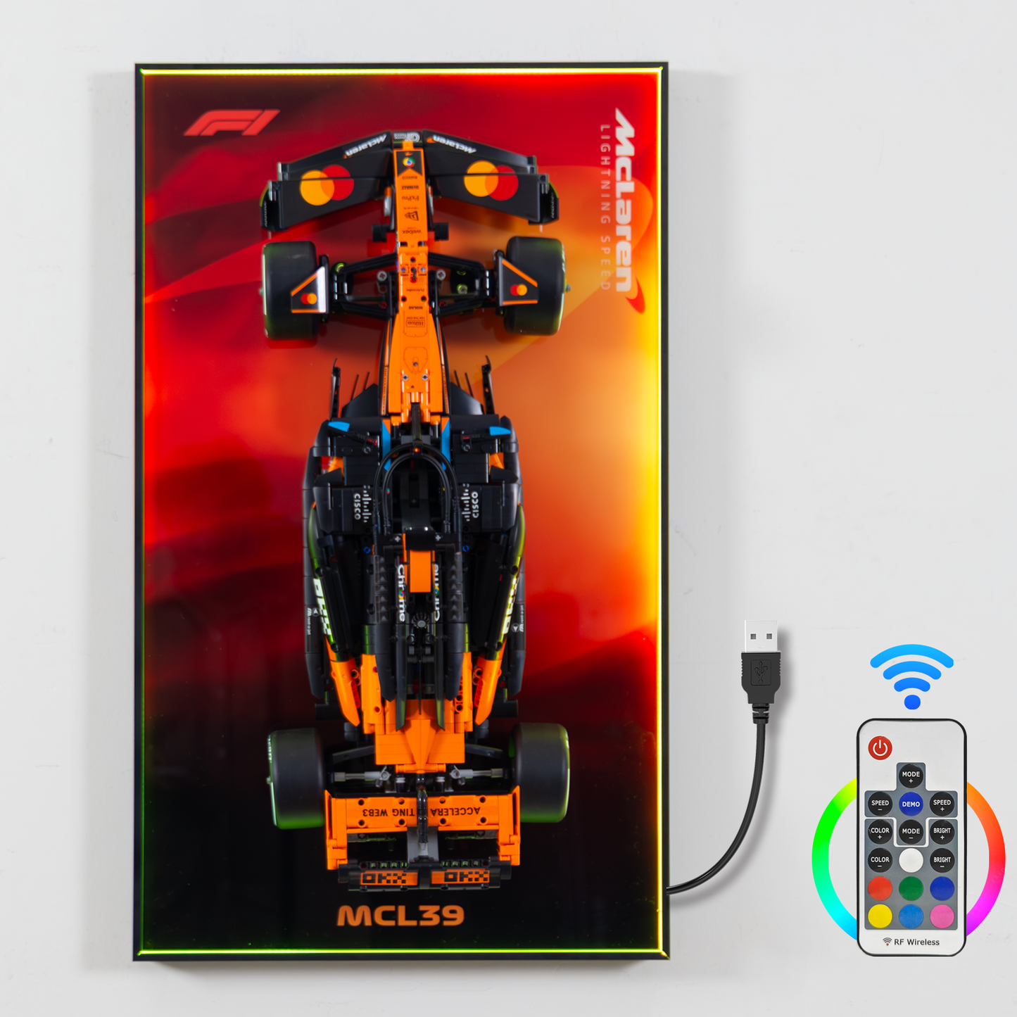 Premium Wall-Mounted Display Frame Compatible with LEGO® Technic™ McLaren MCL39 F1® Car 42228
