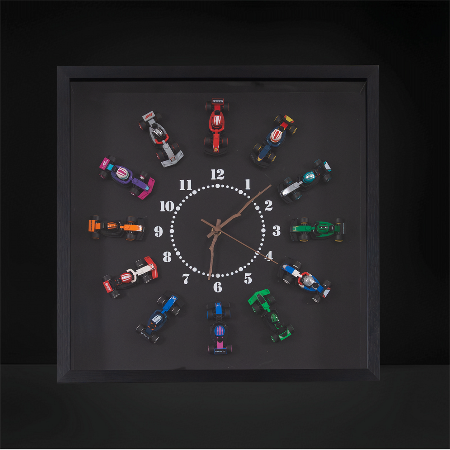 Premium Wall Display Frame Compatible with LEGO® Minifigures Series 26 F1® Collectible Race Cars 71049