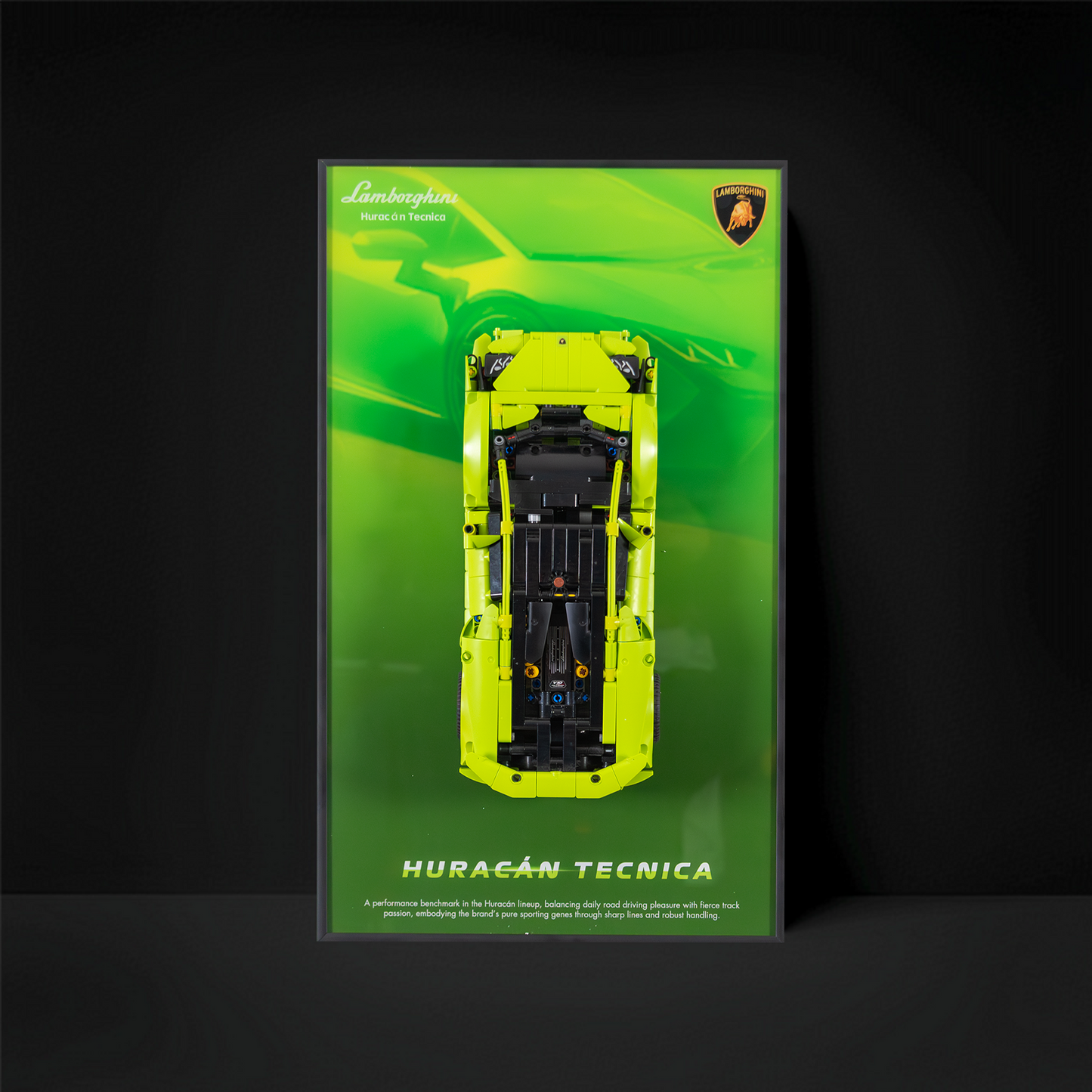 Premium Wall Display Frame Compatible with LEGO® Technic™ Lamborghini Huracán Tecnica 42161