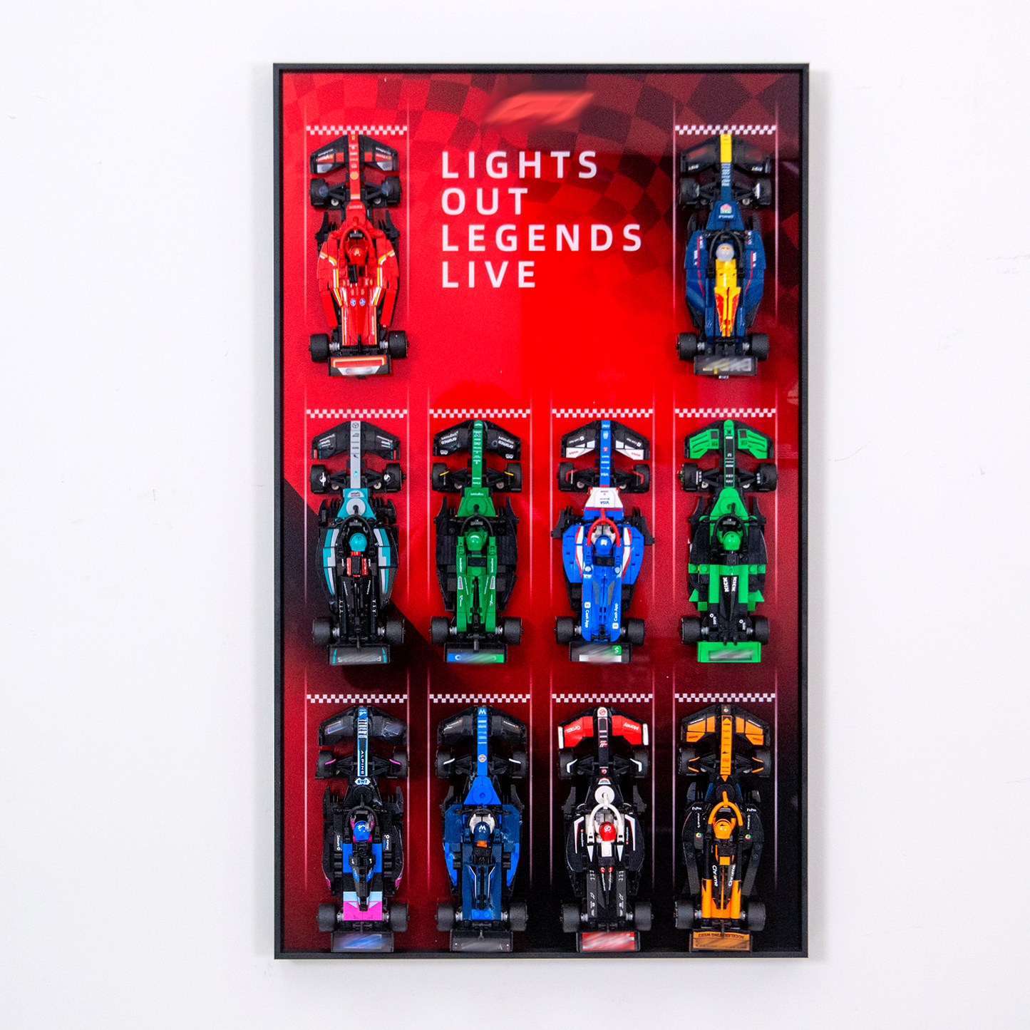 Premium 10-in-1 F1 Wall Display Frame Compatible with LEGO® Speed Champions