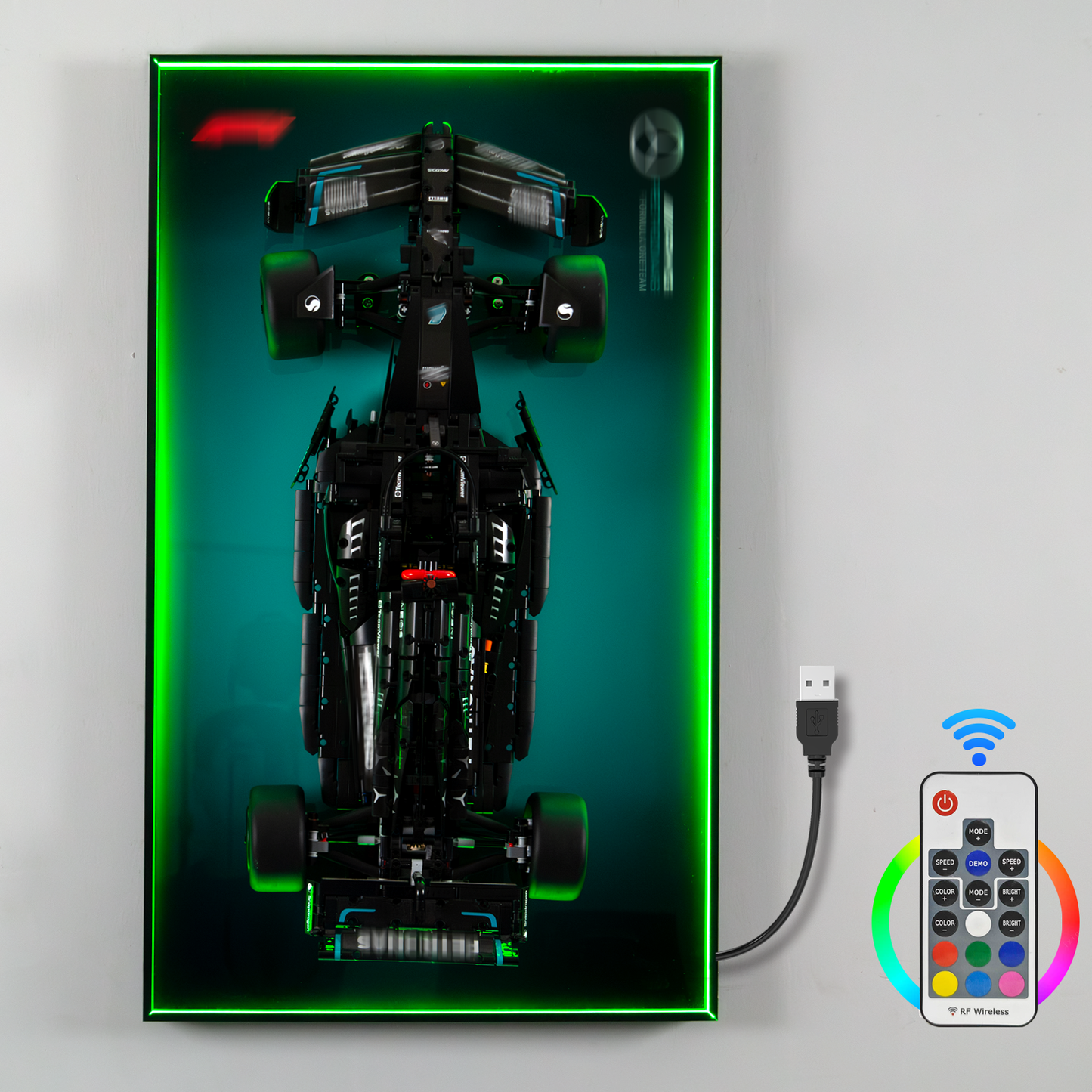 Premium Wall Display Frame Compatible with LEGO® Technic™ Mercedes-AMG F1 W14 E Performance 42171