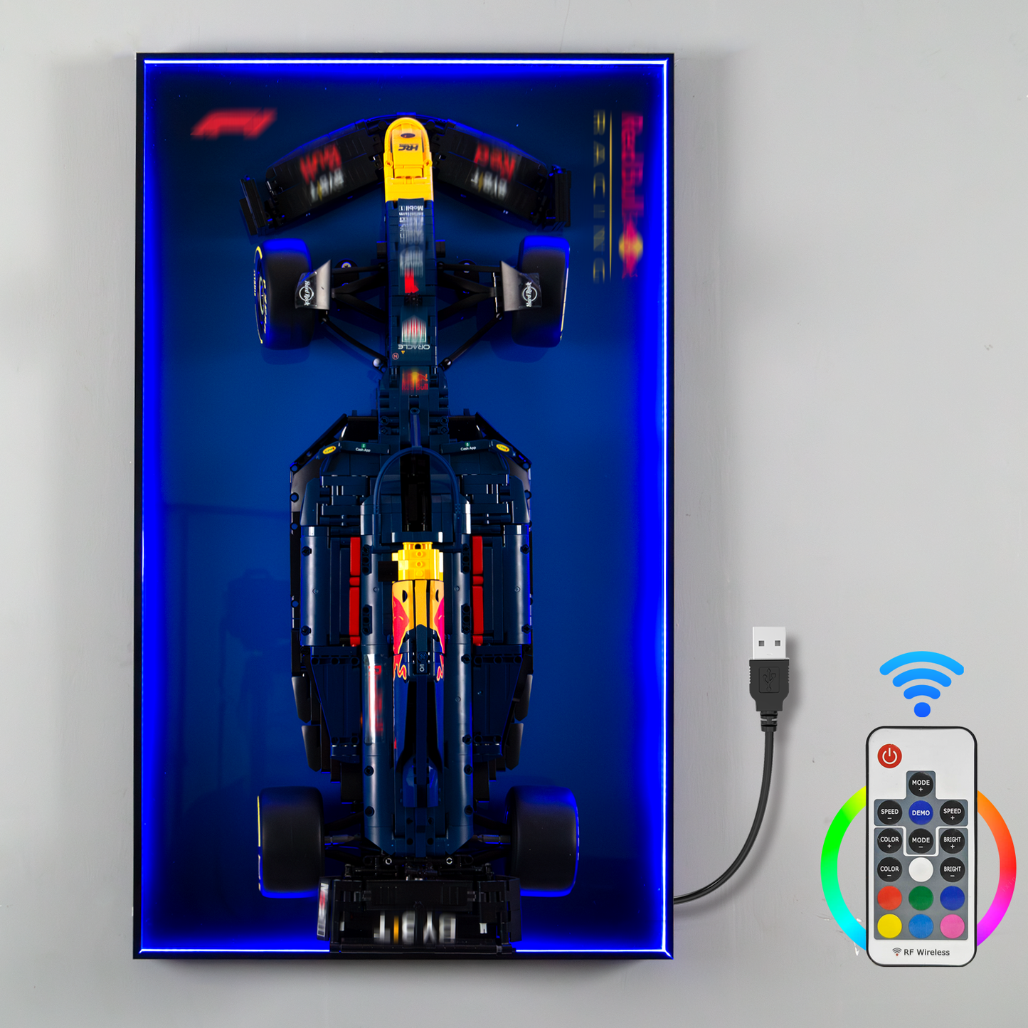 Premium Wall Display Frame Compatible with LEGO Oracle Red Bull Racing RB20 F1 Car 42206